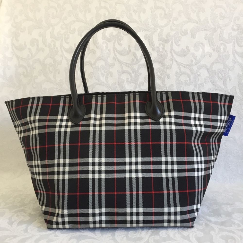 Burberry black check tote